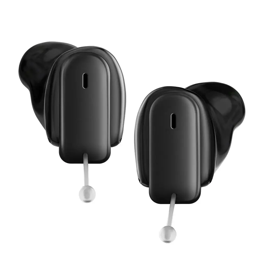 Signia Insio Charge&Go CIC 5IX hearing aids — hero (pair, Black)