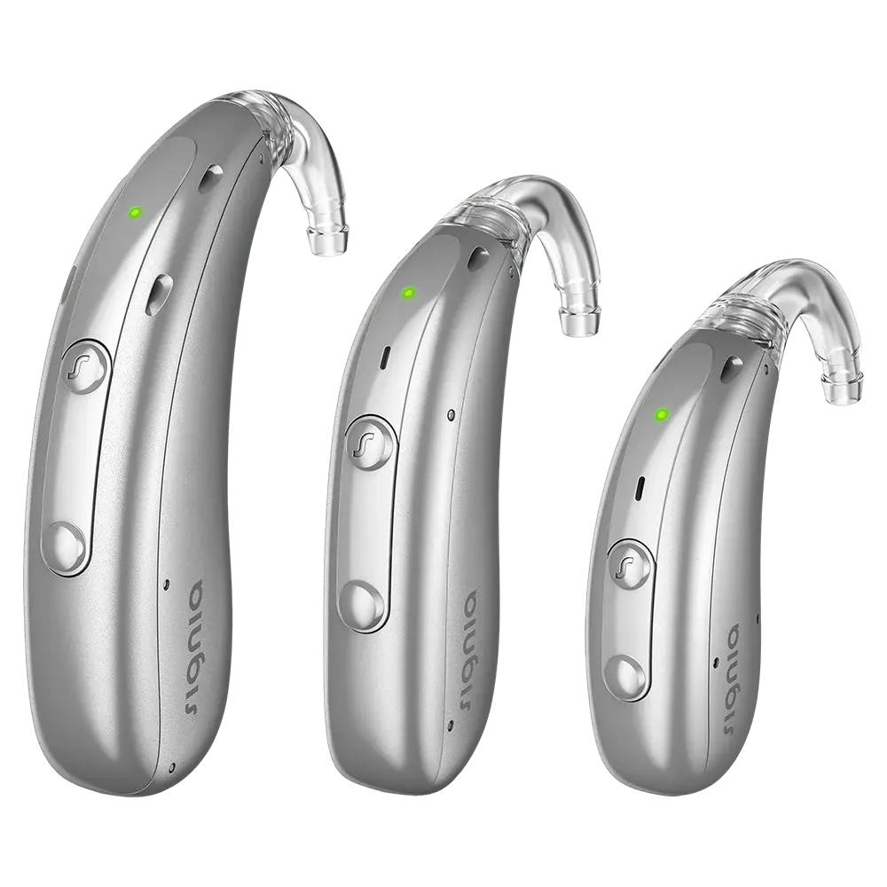 Signia Motion Charge&Go SP 7IX BTE Super-Power hearing aid — hero (family lineup)