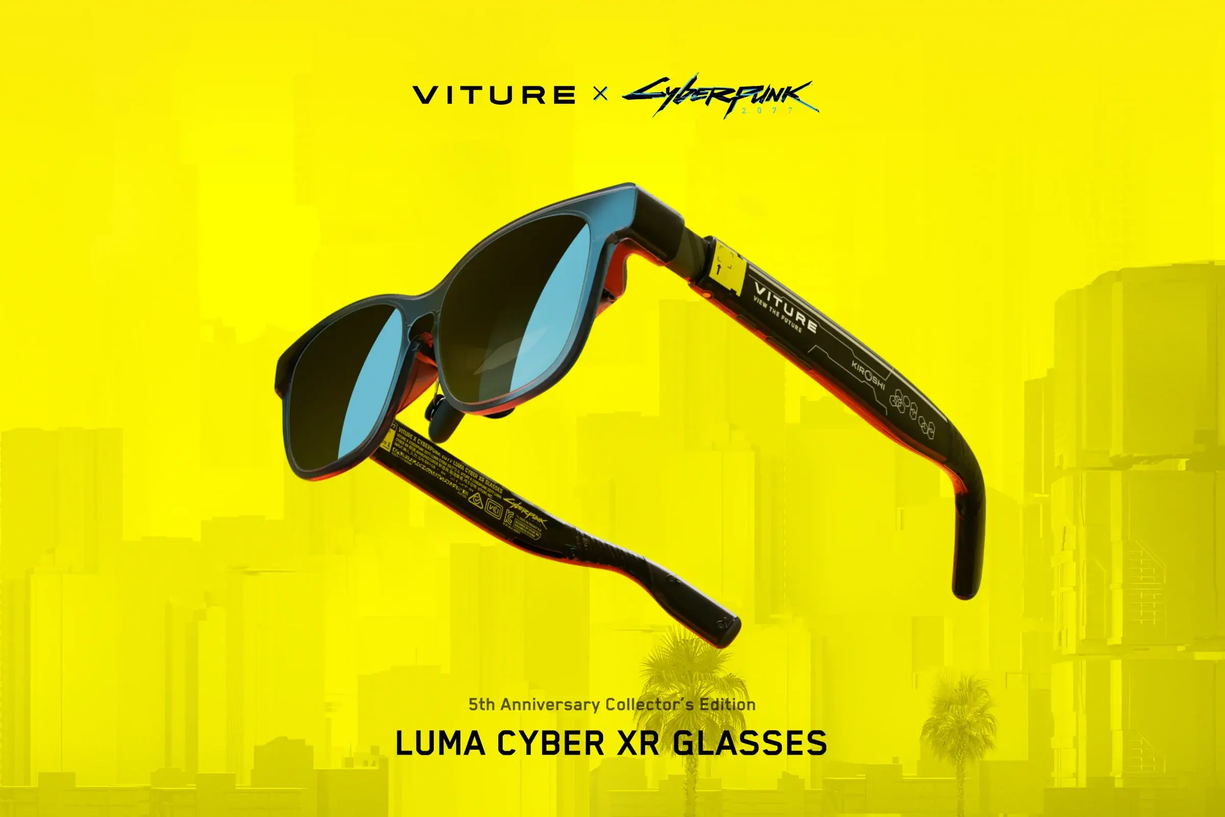 VITURE x Cyberpunk 2077 Luma Cyber XR Glasses - Limited 5th Anniversary Edition with translucent futuristic frame design